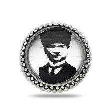 M. Kemal Atatürk Siluet 925 Ayar Gümüş Rozet