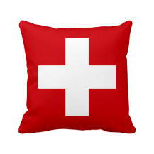 Switzerland İsviçre Bayrak Futbol Taraftar Saten Yastık