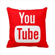 Youtube Kırmızı Sosyal Medya Yastık