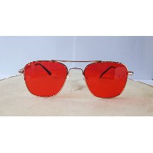 Gold Çerçeve Vintage Kırmızı Gözlük