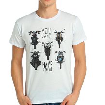 Bant Giyim - Motorsiklet Beyaz Erkek T-shirt Tişört