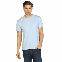 Bant Giyim - Mavi Bisiklet Yaka Likralı Erkek Tişört T-shirt