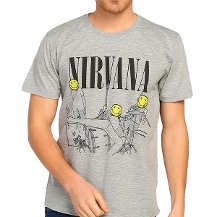Bant Giyim - Nirvana Kurt Cobain Gri Erkek T-shirt Tişört