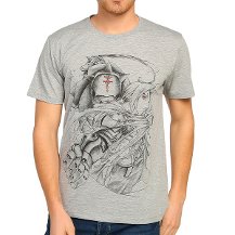 Bant Giyim - Fullmetal Alchemist Gri Erkek T-shirt Tişört